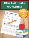 Bass Clef Trace Worksheet