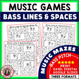 Bass Clef Notes Maze Puzzles