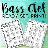 Music Worksheets - Bass Clef Note Names