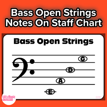 Preview of Bass Open Strings Notes On Staff Chart