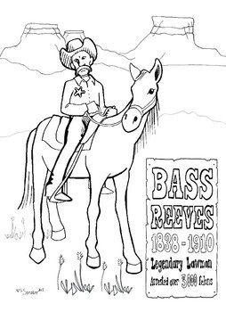 Preview of Bass Reeves Coloring Page