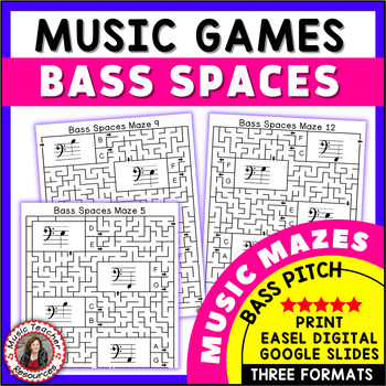 Preview of Music Theory Activities - Bass Spaces Music Maze Puzzles