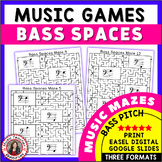 Music Theory Activities - Bass Spaces Music Maze Puzzles