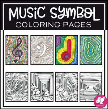 Preview of Music Coloring Sheets - Music Symbol Coloring Pages for Sub Plans or Quiet Days