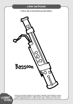 Preview of Bassoon Coloring Page