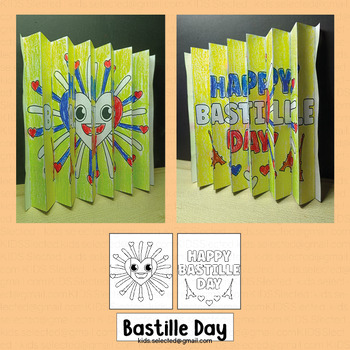 Preview of Bastille Day Craft Agamograph Art France Flag Coloring Activities Eiffel Tower