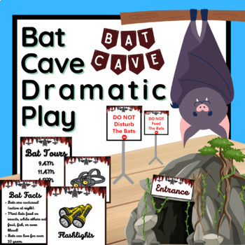 Preview of Bat Cave Dramatic Play Center - Bats Area labels and Signs