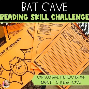 Preview of Bat Cave Reading Comprehension Challenge for October in Third Grade