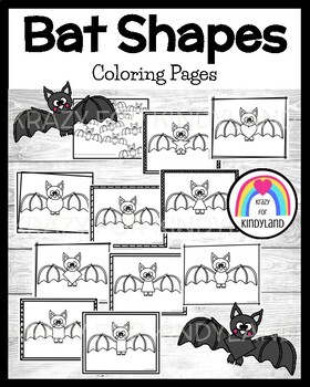 Bat Coloring Pages - Halloween Shape Activity - Fall Math Center ...