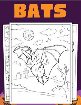 Preview of Bat Coloring Pages (PDF Printables)