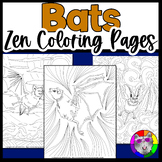 Bat Coloring Pages, Bat Zen Doodle Coloring Sheets and Bat