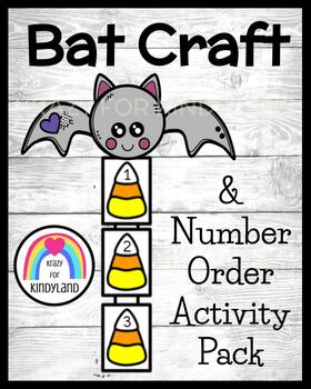Preview of Bat Craft, Number Order / Counting from 1-10 Math Activity for Center / Station