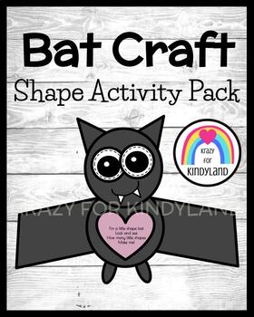 Preview of Bat Craft, Shape Activity for Halloween, Autumn, Fall Math Center / Station