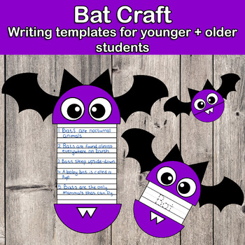 Preview of Bat Craft | Writing Templates | Halloween Activities 