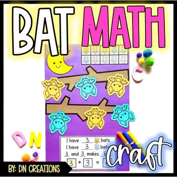 Preview of Bat Craft l October Craft l Halloween Craft l Bat Math Craft for Numbers to 10