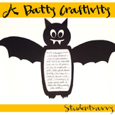 Bat Craft Template Craftivity Halloween Writing Prompt Act