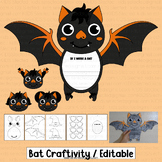 Bat Craftivity Writing Craft Halloween Bulletin Board Acti