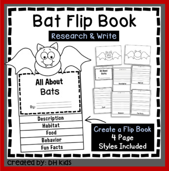 Preview of Bat Flip Book Research Activity - Halloween Science Report - October Project