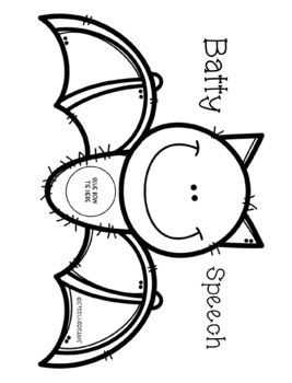 Bat Halloween Speech Therapy Craft (articulation language) group activity