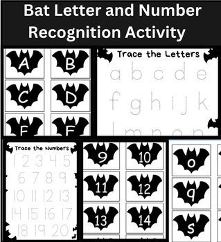 Preview of Bat Letter and Number Recognition and Writing Games