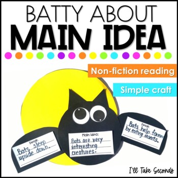 Preview of Bat Main Idea | Bat Reading | Halloween Reading