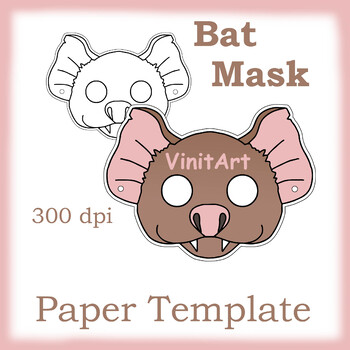 Bat Mask, Paper mask template, animal mask by VinitaArt | TPT