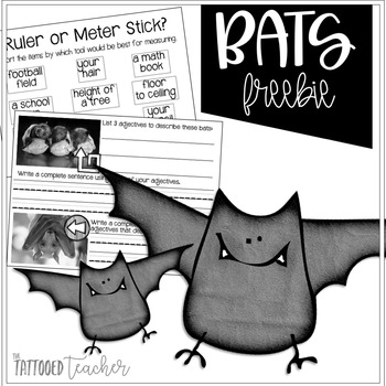 Preview of Bat Math and Literacy Freebies