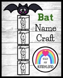 Bat Name Craft Activity for Fall, Halloween Literacy Center