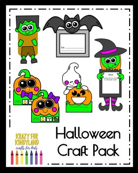 Preview of Bat, Pumpkin Life Cycle, Frankenstein, Witch, Ghost: Halloween Craft Activities