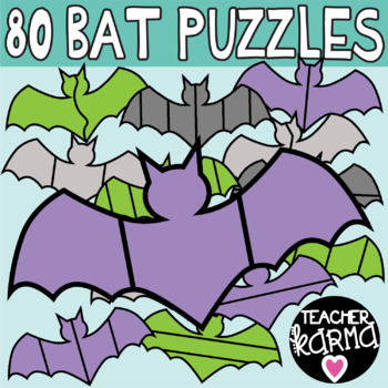 Preview of Bat Puzzle Templates, Puzzle Clipart