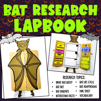 Preview of Bat Research Lapbook & Vocabulary