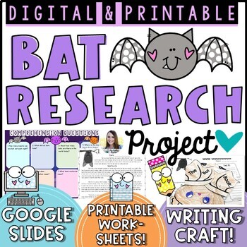 Preview of Bat Research Project | Informative Writing Craft | Google Slides