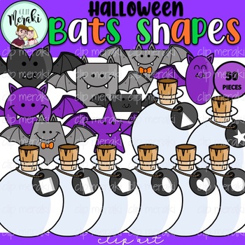 Preview of Halloween Bat Shapes Clip Art. Formas geométricas.