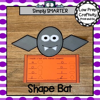 Preview of Bat Themed Cut and Paste Shape Math Craftivity
