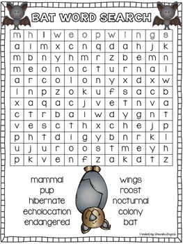 Preview of Bat Word Search