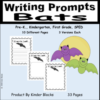 Bat Writing Prompts by Kinder Blocks | Teachers Pay Teachers