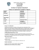 Bateria-IV Academic Report, Special Education, Resource Sp