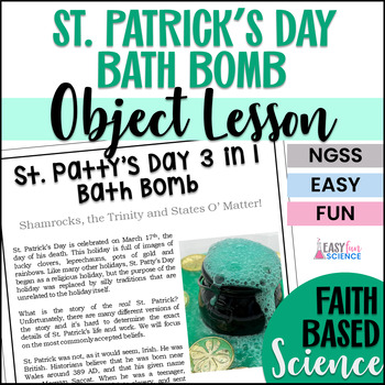 Preview of St. Patrick's Day Science Sunday School Lesson Make a Bath Bomb Experiment