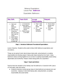 Preview of PBIS lesson: Bathroom Behavior Procedures/Expectations (editable resource)