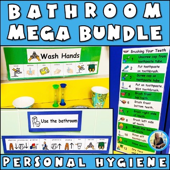 Preview of Bathroom Visual Signs Autism Toilet Potty Training Social Story Hygiene Routine