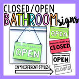 Bathroom/Drinks Closed and Open Sign