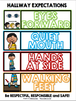 Preview of Bathroom/Hallway/Playground/End of Recess/Lunchroom Expectations Signs BUNDLED
