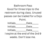 Bathroom Passes 