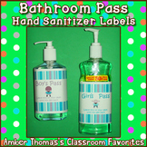 Bathroom Pass Hand Sanitizer Labels
