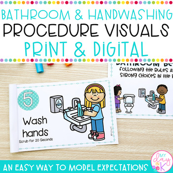 Preview of Bathroom & Hand Washing Routine | Classroom Procedures | Print & Digital