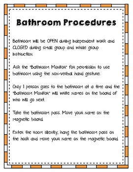 Bathroom Procedures by Andrea Dillingham | TPT