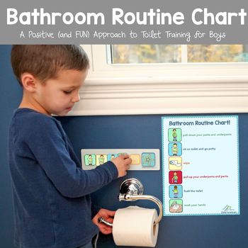 Preview of Bathroom Routine Chart BOY  (A Positive and Fun Approach to Potty Training)