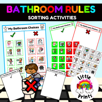 Preview of Bathroom Rules Behavior Choice Sort Activities For Autism Special Education