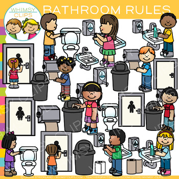 Preview of Back to School Bathroom Rules, Routine, and Procedures Clip Art