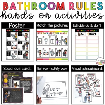 Preview of Bathroom Rules Kindergarten | Hands-on school and home activities
